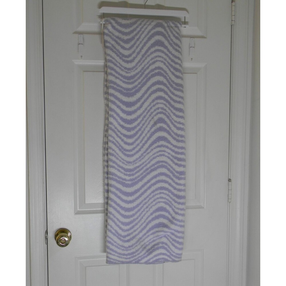 Oeko-Tex Purple White Swirl Stripe Zebra Print Blanket Decorative Throw NWT